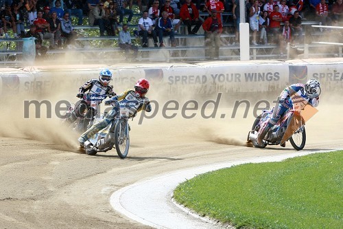 Andreas Jonsson (Švedska), Tomasz Gollob (Poljska) in Matija Duh (Slovenija)