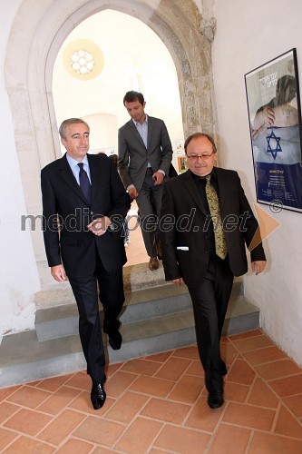 Aleš Zalar, minister za pravosodje in dr. Marjan Toš, Sinagoga Maribor