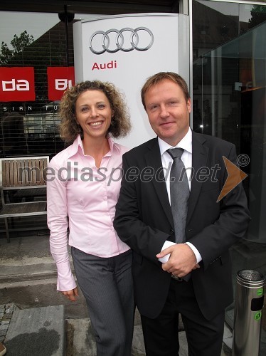 Simona Podlipny, marketing Porsche Slovenija in Samo Pagon, vodja marketinga znamke Audi pri podjetju Porsche Slovenija d.o.o.