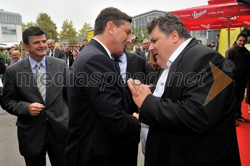 Blaž Kavčič, predsednik Državnega sveta RS, Borut Pahor, predsednik Vlade Republike Slovenije in Janez Furman, duhovnik