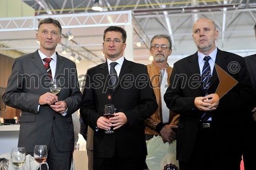 Hugo Bosio, podjetnik, Branko Lobnikar, kandidat za župana Mestne občine Celje in Martin Brecl, župan občine Dobrna