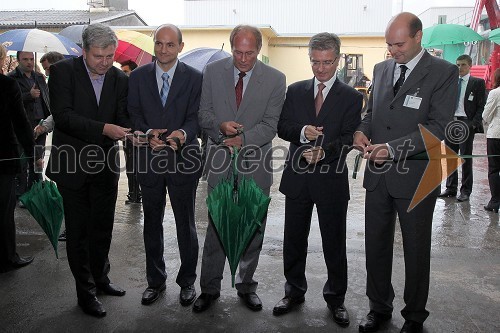 Andrej Verlič, podžupan Mestne občine Maribor, Bojan Dejak, Direktorat za evropske zadeve in investicije, ..., Franjo Bobinac, predsednik uprave Gorenje d.d. in Jure Fišer, direktor družbe Gorenje Surovina d.o.o.