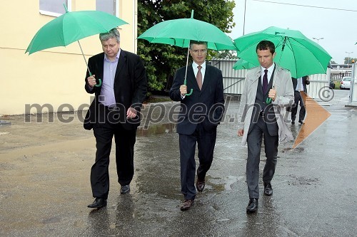 Andrej Verlič, podžupan Mestne občine Maribor, Franjo Bobinac, predsednik uprave Gorenje d.d. in Tomaž Orešič, kandidat za župana Mestne občine Maribor