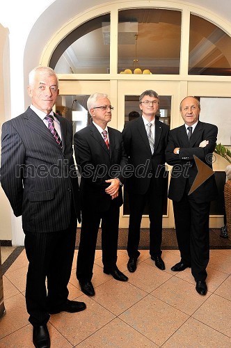 Franc Jager, direktor podjetja Jagros d.o.o., Mirko Strašek, direktor podjetja KLS d.d., Franci Pliberšek, generalni direktor in lastnik podjetja MIK Celje in Branko Pavlin, predsednik uprave časopisne družbe Dnevnik