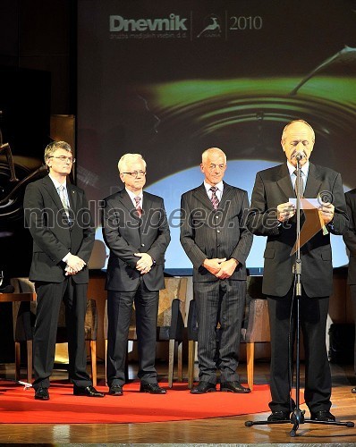 Franci Pliberšek, generalni direktor in lastnik podjetja MIK Celje, Mirko Strašek, direktor podjetja KLS d.d., Franc Jager, direktor podjetja Jagros d.o.o. in Branko Pavlin, predsednik uprave časopisne družbe Dnevnik