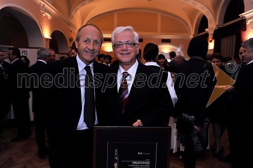 Branko Pavlin, predsednik uprave časopisne družbe Dnevnik in Mirko Strašek, direktor podjetja KLS d.d.