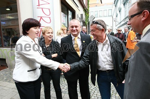 Ljudmila Novak, poslanka Evropskega parlamenta, Alenka Švarc,, Franc Kangler, župan Mestne občine Maribor, Franc Pukšič, župan občine Destrnik in poslanec Državnega zbora RS in mag. Radovan Žerjav, predsednik stranke SLS
