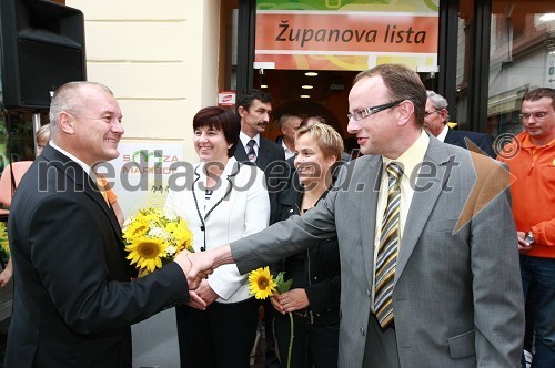 Franc Kangler, župan Mestne občine Maribor, Ljudmila Novak, poslanka Evropskega parlamenta, ... in mag. Radovan Žerjav, predsednik stranke SLS