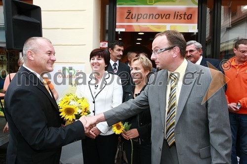 Franc Kangler, župan Mestne občine Maribor, Ljudmila Novak, poslanka Evropskega parlamenta, Alenka Švarc in mag. Radovan Žerjav, predsednik stranke SLS