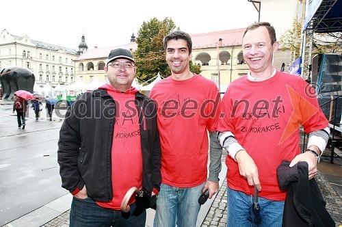 Mitja Blagajac, član uprave komunikacijske skupine SPEM, Bor Greiner, odgovorni urednik Radia City in mag. Franc Virtič, komandir PP Maribor II