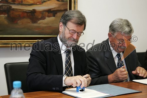 Dr. Ivan Rozman, rektor Univerze v Mariboru in Srečko Meh, župan občine Velenje