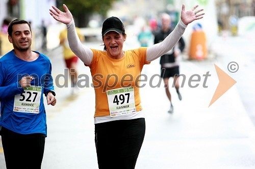 Matic Klemenčič, maratonec (527) in Smiljana Flajsinger, maratonka (497)

