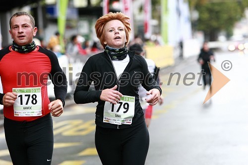 Gašper Kavčič, maratonec (178) in  Barbara Šraj, maratonka (179)

