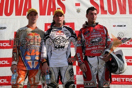 Razred MX3: Sven Breuglemans (Belgija), Yves Demaria (Francija) in Cristian Beggi (Italija)