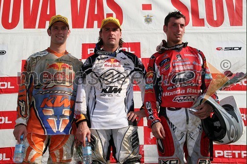 Razred MX3: Sven Breuglemans (Belgija), Yves Demaria (Francija) in Cristian Beggi (Italija)