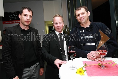 David Kovačič, direktor maloprodaje Engrotuš, Peter Brajnik, Porsche Slovenija d.o.o. in ...