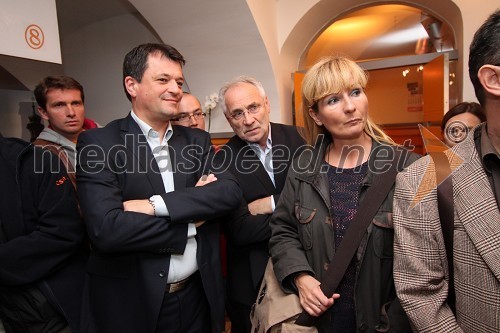 Gregor Jager, kandidat za župana Mestne občine Maribor, Ivo Vajgl, evroposlanec in Janja Vidmar, pisateljica