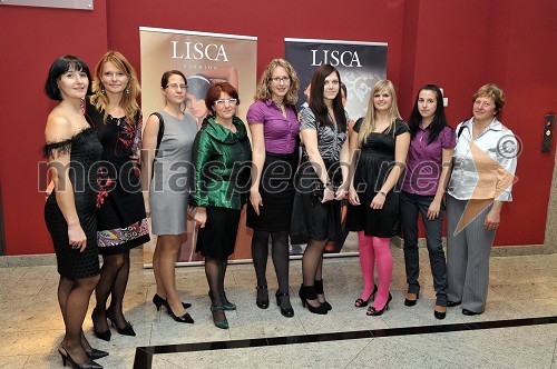 Nagrajenke Liscine nagradne igre Preživite večer z zvezdami ter Melita Letnar in Marjana Češnjevar, Liscini kreatorki
