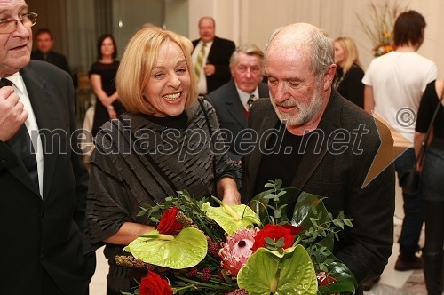 Milena Zupančič, igralka in dobitnica Borštnikovega prstana 1999 ter Janez Hočevar Rifle, igralec in dobitnik Borštnikovega prstana 2010