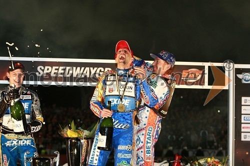 Jaroslaw Hampel (Poljska), Tomasz Gollob (Poljska) in Jason Crump (Australia)