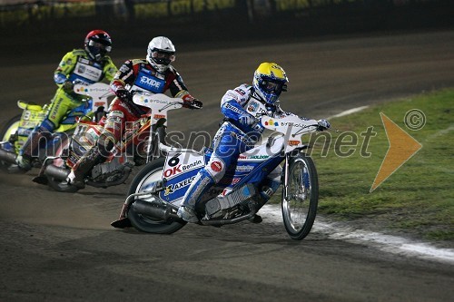 Kenneth Bjerre (Danska), Magnus Zetterstrom (Švedska) in Nicki Pedersen (Danska)