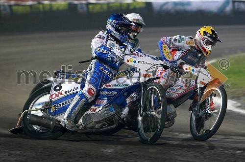 Nicki Pedersen (Danska), Rune Holta (Poljska) in Jason Crump (Australia)