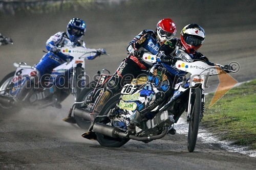 Nicki Pedersen (Danska), Andreas Jonsson (Švedska) in Mattia Carpanese (Italija)