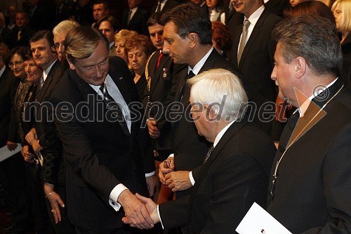 Dr. Danilo Türk, predsednik Republike Slovenije, Borut Pahor, predsednik Vlade Republike Slovenije, Milan Kučan, nekdanji predsednik Republike Slovenije in Geza Erniša, evangeličanski škof