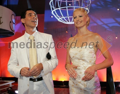 Stojan Auer, voditelj in Miša Novak, Miss Slovenije 1998