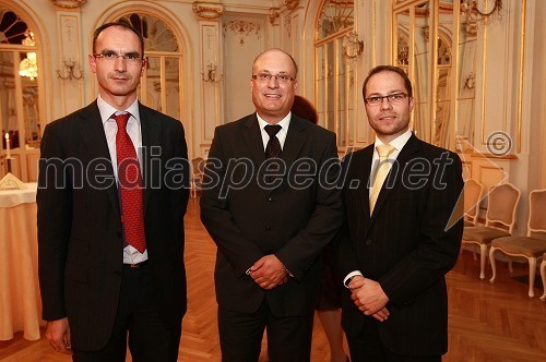 Marko Boštjančič, član uprave za trženje Telekom Slovenije, Iztok Klančnik, direktor Avtenta.si in Matjaž Zadravec, direktor holdinga Tuš