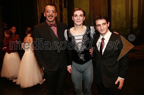 Luca Dall'Alpi, kostumograf, Anton Bogov, baletnik in Juan Guillermo Nova, scenograf