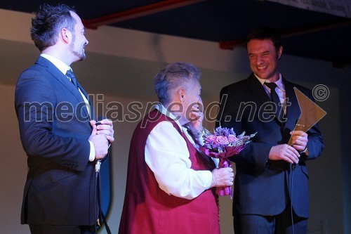 Aljaž Farasin, član skupine Eroika, Marija Šerlj, in Metod Žunec, član skupine Eroika