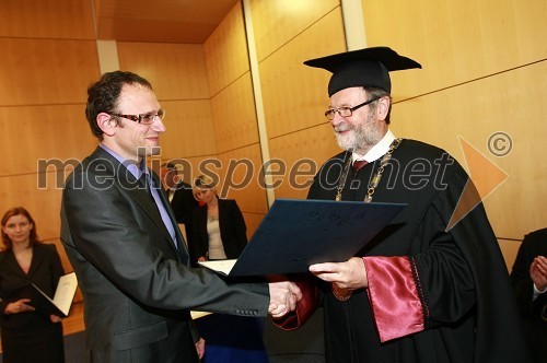 Dr. Aleksander Koporec Oberčkal, Fakulteta za organizacijske vede Univerze v Mariboru in prof. dr. Ivan Rozman, rektor Univerze v Mariboru