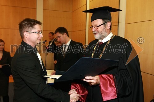 Dr. Marko Kos, Fakulteta za elektrotehniko, računalništvo in informatiko Univerze v Mariboru in prof. dr. Ivan Rozman, rektor Univerze v Mariboru