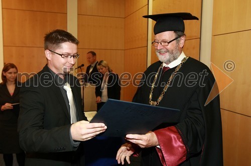 Dr. Marko Kos, Fakulteta za elektrotehniko, računalništvo in informatiko Univerze v Mariboru in prof. dr. Ivan Rozman, rektor Univerze v Mariboru