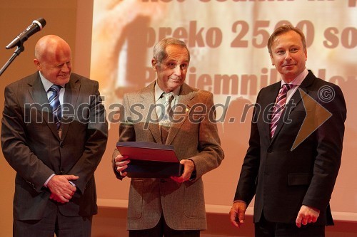 Marjan Hudej, Anton Majcen in Peter Kukovica, predsednik Atletske zveze Slovenije