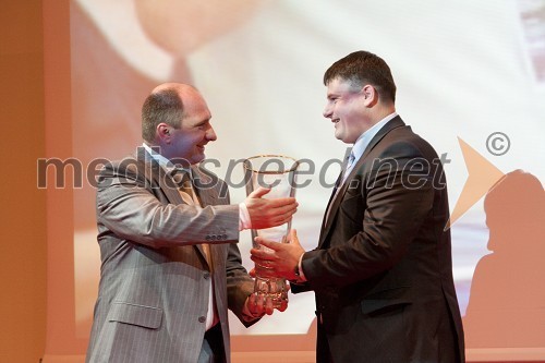 Andrej Jeriček, predstavnik trenerjev in Andrej Hajnšek, trener leta 2010