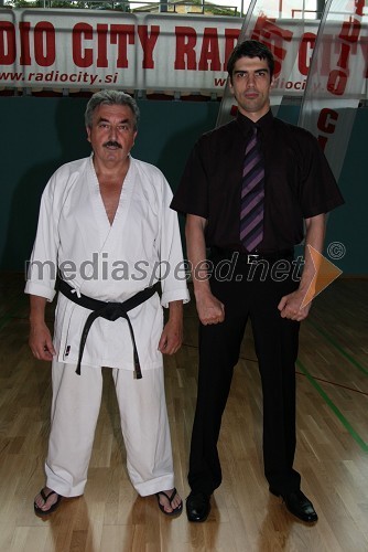 Franc Koenig, trener Karate kluba Branik in Bor Greiner, odgovorni urednik Radia City