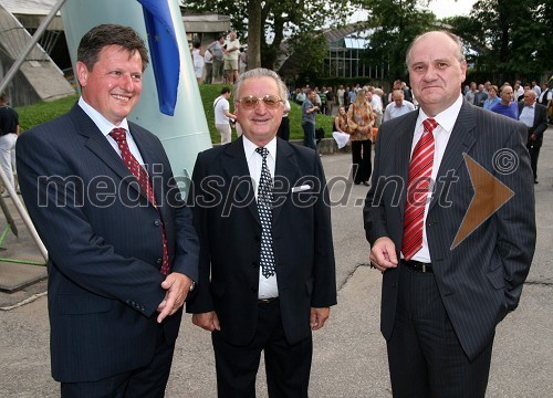 Gregor Pivec, direktor Splošne bolnišnice Maribor, Ivan Sisinger in Danilo Šef, direktor mariborskih Elektrarn