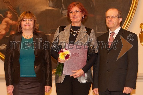 Marta Krpič, odgovorna urednica revije Naša žena, Darinka Pavlič Kamien, vodja službe za odnose z javnostmi pri Telekomu Slovenija in predsednica Lions kluba Ljubljana in Ivan Svetlik, minister za delo, družino in socialne zadeve