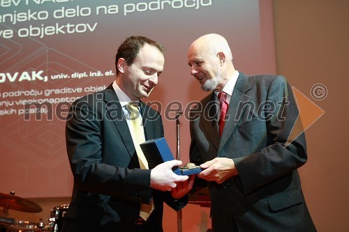 Marko Testen, IBE - prevzel nagrado v imenu Mihe Novaka, prejemnik nagrade IZS za življenjsko delo na področju graditve objektov in Ivan Leban