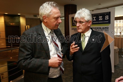 	Dr. Branko Zadnik, predsednik upravnega odbora matične sekcije gradbenih inženirje in dr. Roko Žarnič, minister za okolje in prostor