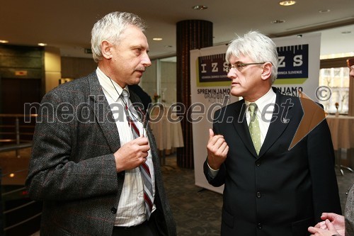 	Dr. Branko Zadnik, predsednik upravnega odbora matične sekcije gradbenih inženirje in dr. Roko Žarnič, minister za okolje in prostor