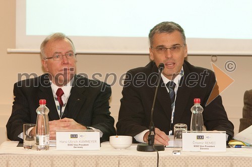 Hans Ulrich Kammeyer, podpredsednik Evropskega sveta inženirskih zbornic in Črtomir Remec, predsednik Inženirske zbornice Slovenije (IZS) 	 
