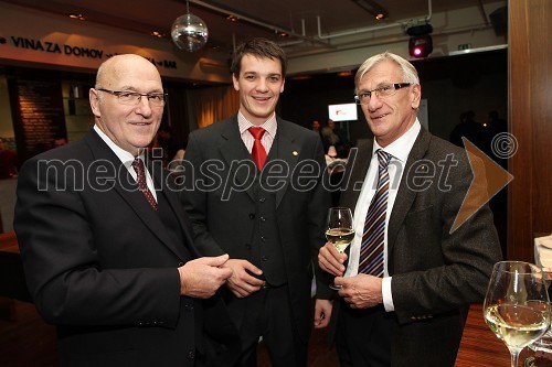 Vlado Podhostnik, Rotary Club Maribor, Mitja Šeško, predsednik Rotaract club Maribor in Alojz Kolenc, zdravnik