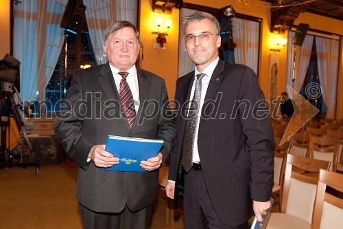 Jernej Verbič, župan Postojne in Črtomir Remec, predsednik Rotary cluba 2010