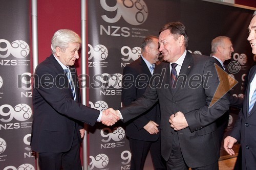 Rudi Turk, dr. med. in nekdanji predsednik kluba NK Maribor in Zoran Jankovič, župan mestne občine Ljubljana