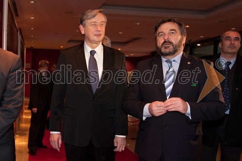 Dr. Danilo Türk, predsednik Republike Slovenije in Stane Oražem, podpredsednik NZS