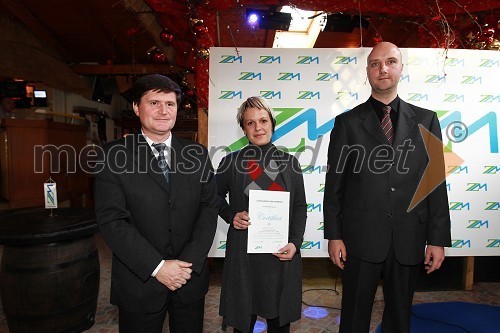 Darko Knez, vodja projekta hitrih cenitev avtomobilskih škod, Aleksandra Krautberger, Krautberger Robert s.p. in Sebastjan Strmšek, pomočnik i.d. premoženjskih zavarovanj