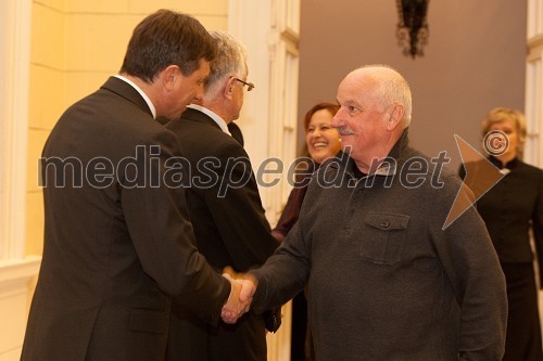 Borut Pahor, predsednik vlade Republike Slovenije in Aleksander Lucu - Luc, novinar